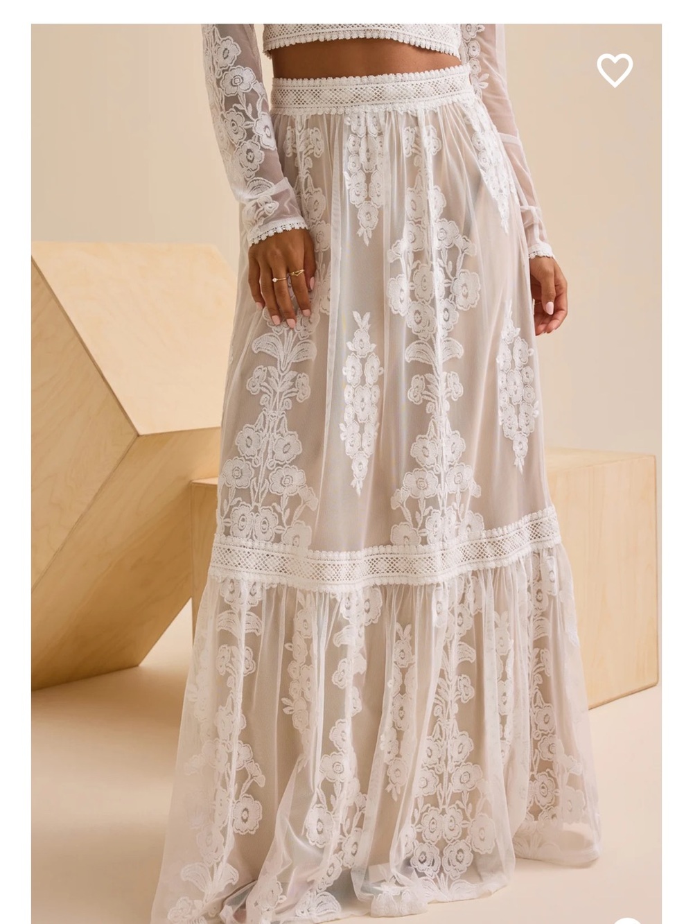 Altar'd State White Embroidered Lace Maxi Two-Piece Dress - Picture 2 of 7